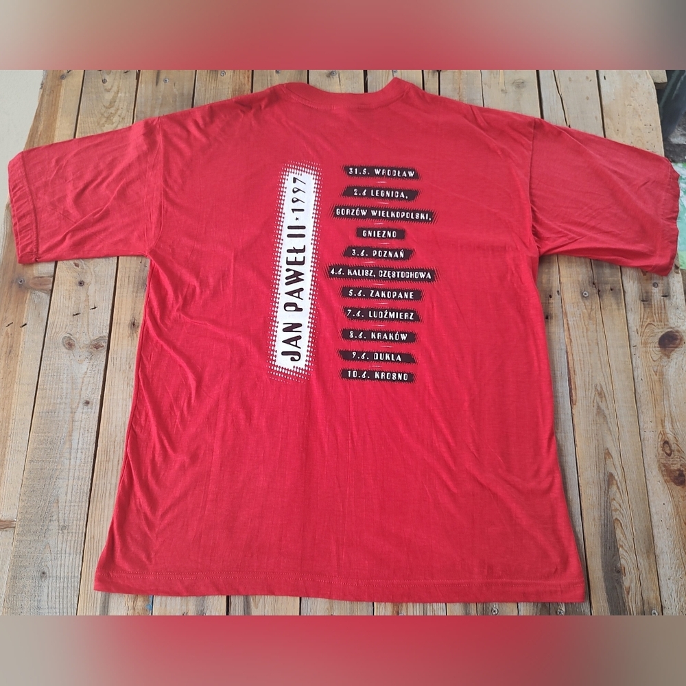 Vintage '90s Saint John Paul ll Poland tour T-shirt  Men size XL - Picture 4 of 5